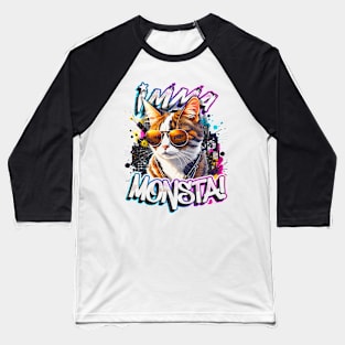 Imma Monsta! CAT | Whitee | by Asarteon Baseball T-Shirt